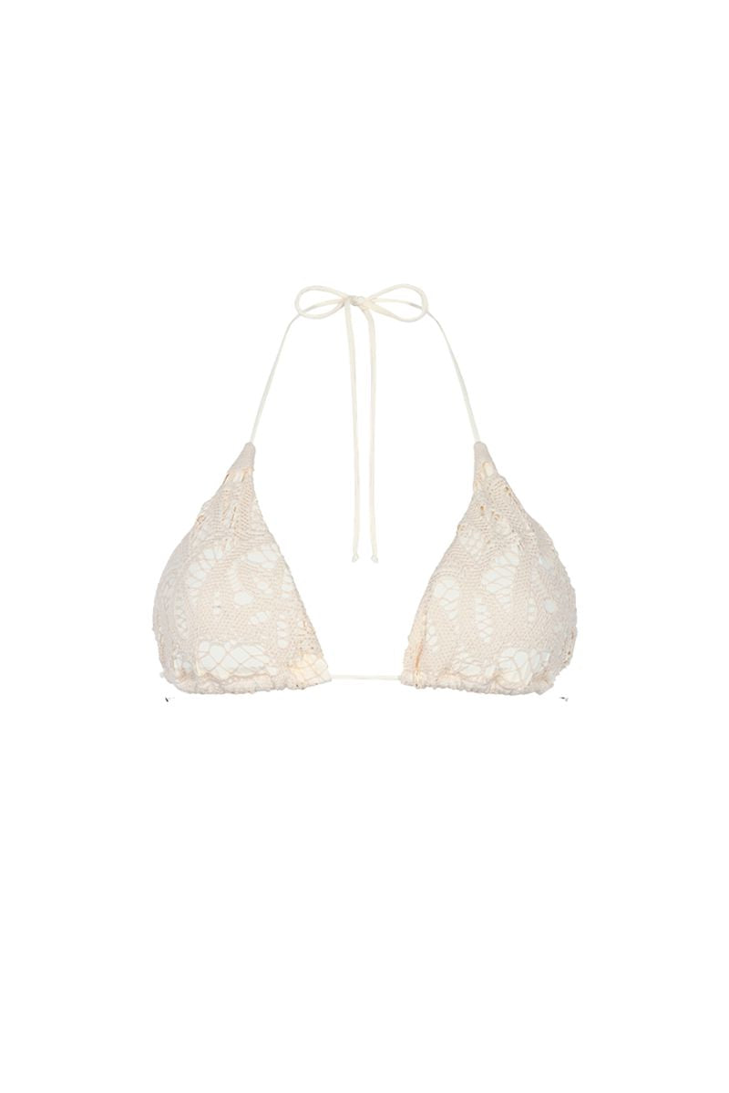 Aguaclara La Perle lace triangle bikini top with delicate lace details, adjustable straps, and a stylish, feminine design.