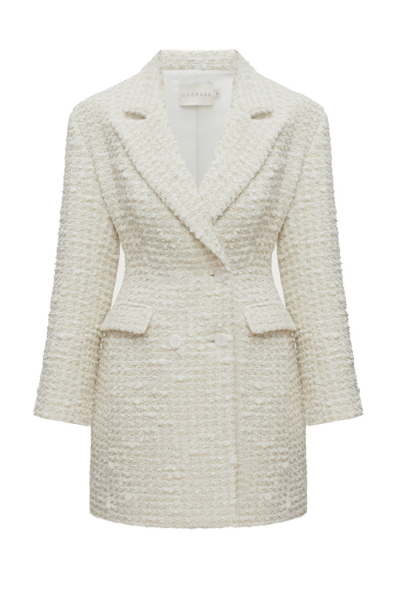 PETRA CREAMY TWEED MINI BLAZER DRESS