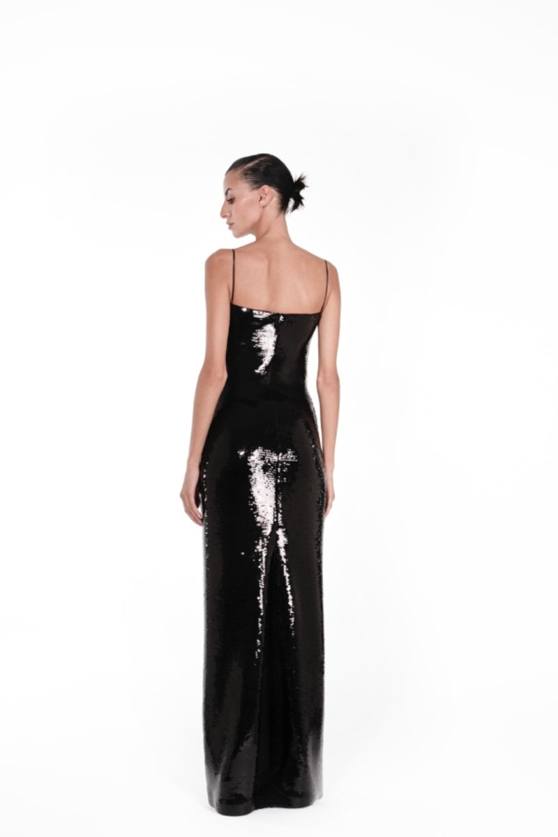 BARE BLACK SEQUIN GOWN - CULT MIA