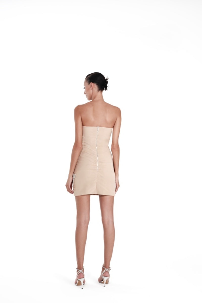 GUSTAVIA HANDMADE CRTYSTAL LEAF MINI DRESS - CULT MIA