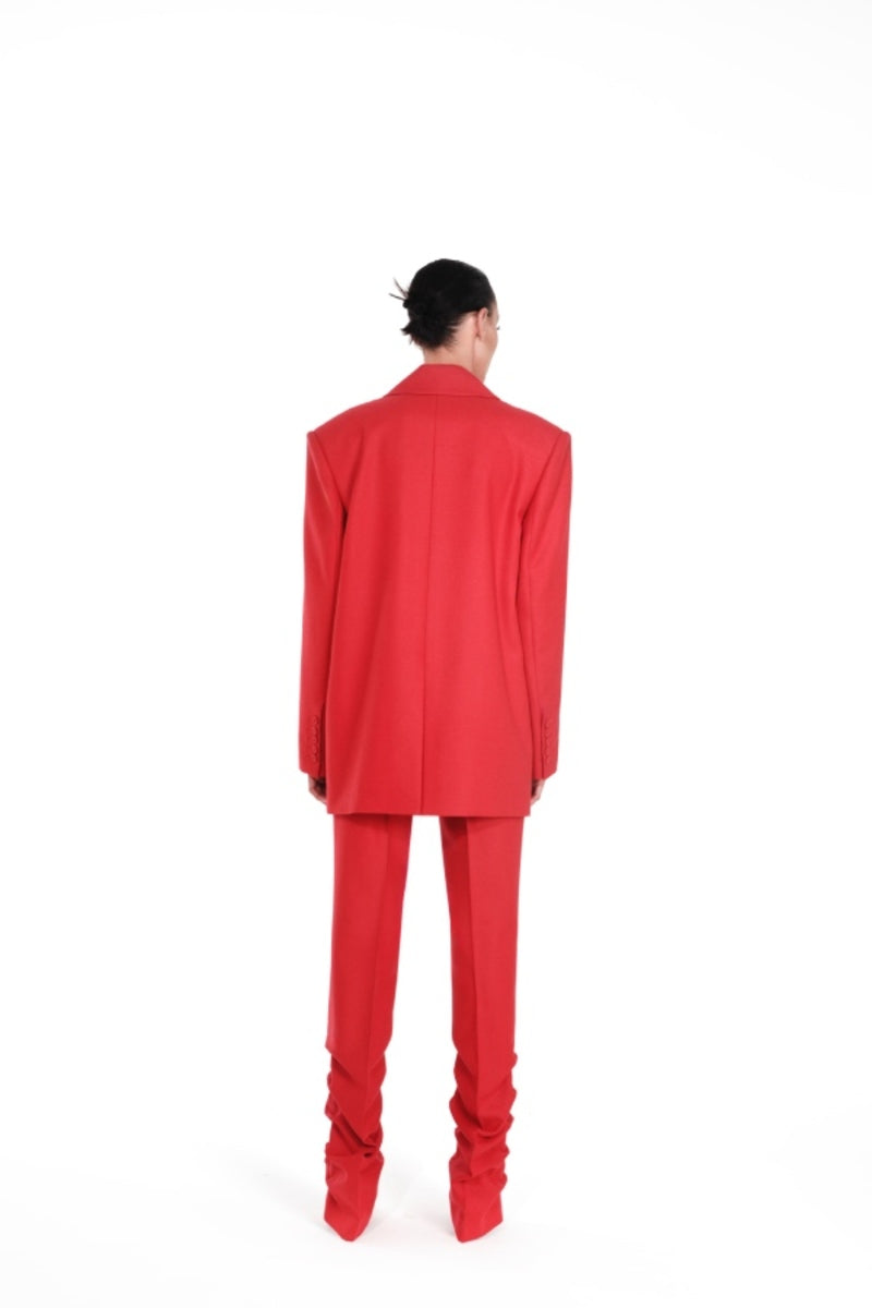 ANTHURIUM RED LOW-RISE PANTS - CULT MIA