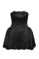 Black Phantom Mini Dress by Scarlett Gasque featuring a ghostly front design, perfect for stylish evening wear.