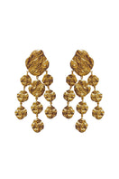 Jessica K B.O PHILI gold earrings, stylish jewelry featuring sleek gold earrings with a modern design.