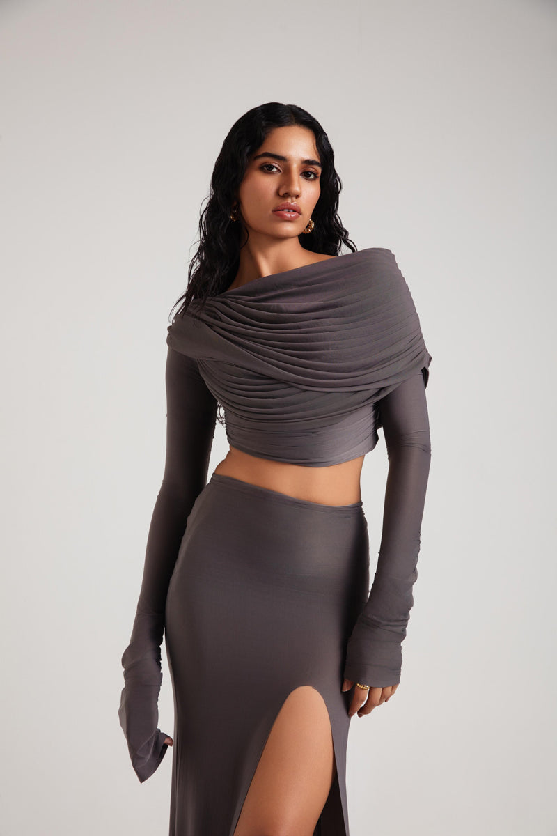 AYLIN PURPLE DOVE TOP AND SKIRT SET - CULT MIA