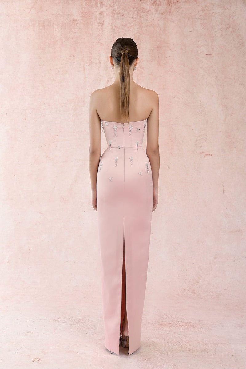 PINK RHINESTONE GOWN - CULT MIA