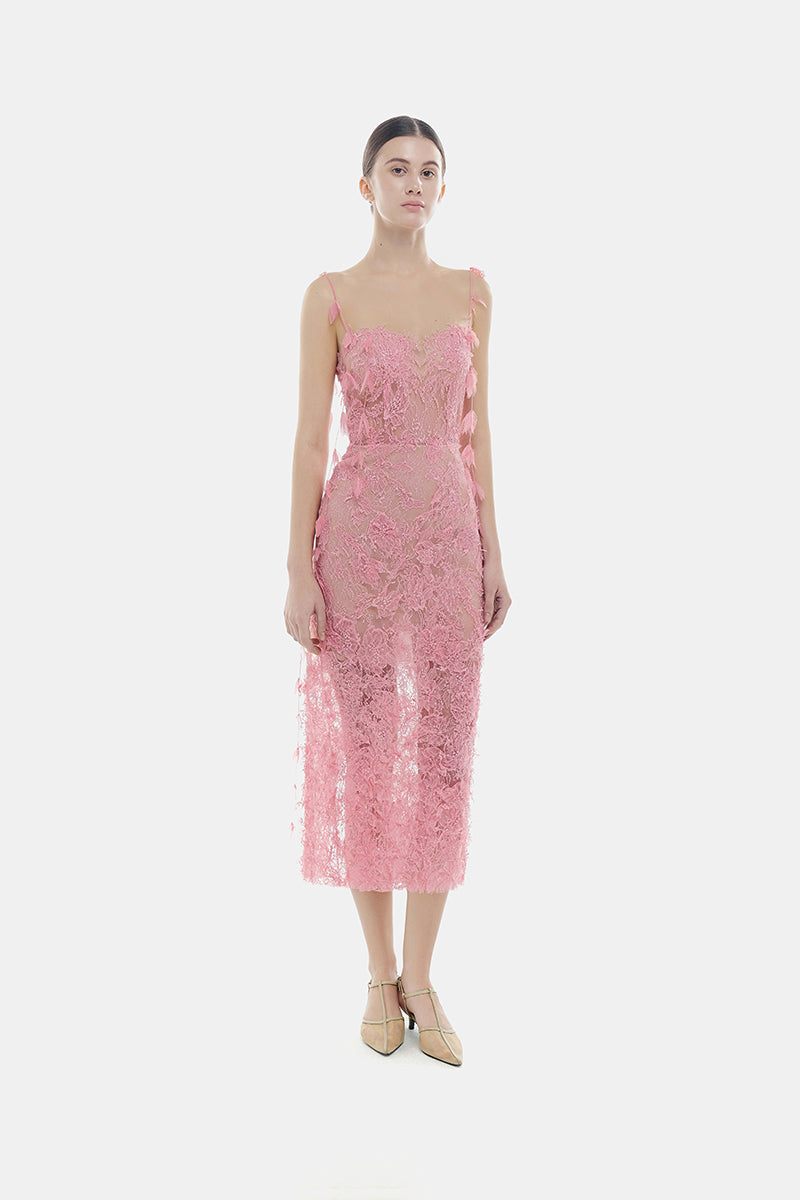 PINK BEADED LACE PENCIL MIDI DRESS | CULT MIA | Montsand PINK BEADED LACE PENCIL MIDI DRESS | CULT MIA | Montsand