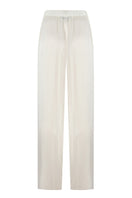 Bocan Couture Paige camisole and high-waisted off-white pajama set, soft fabric, and relaxed fit for comfortable sleepwear.