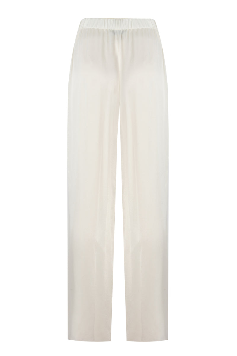 Bocan Couture Paige camisole and high-waisted off-white pajama set, soft fabric, and relaxed fit for comfortable sleepwear.