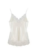 Bocan Couture Paige cami and high-waisted off-white pajama set with soft fabric and relaxed fit, displayed laid out on a neutral background.