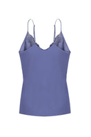 Bocan Couture Luna Silk lilac camisole and shorts pajama set with silky fabric, relaxed fit, and delicate detailing.