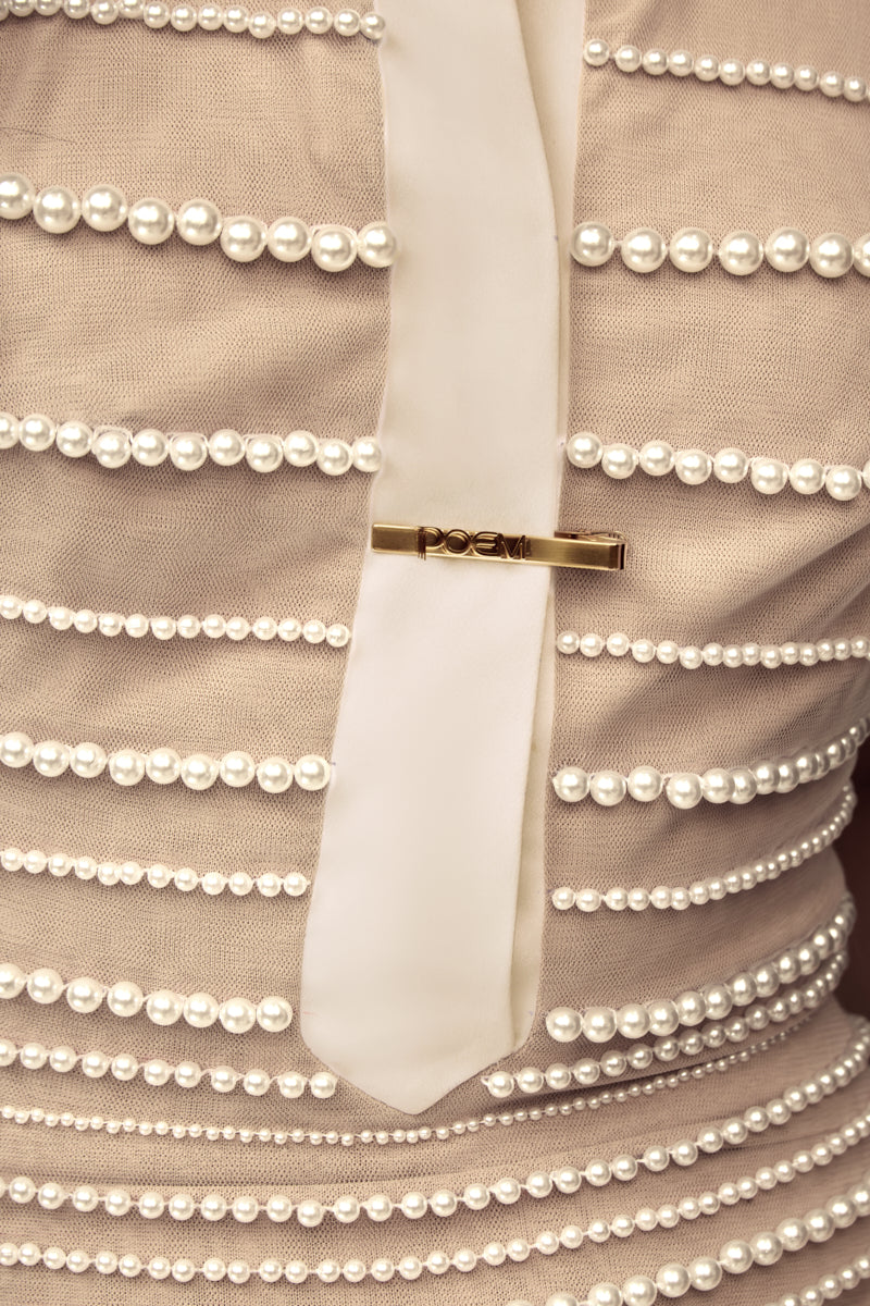 Elegant POEM Opaline Maxi Dress with flowing fabric and floral pattern, perfect for summer events and casual occasions.