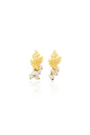 Peracas Positano earrings in ivory, elegant dangle earrings with a delicate design, perfect for sophisticated style.