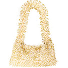Cream and gold SAC DE SOUL Nina top handle bag with elegant design and structured shape, perfect for stylish carry.
