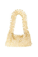 Cream and gold SAC DE SOUL Nina top handle bag with elegant design and structured shape, perfect for stylish carry.