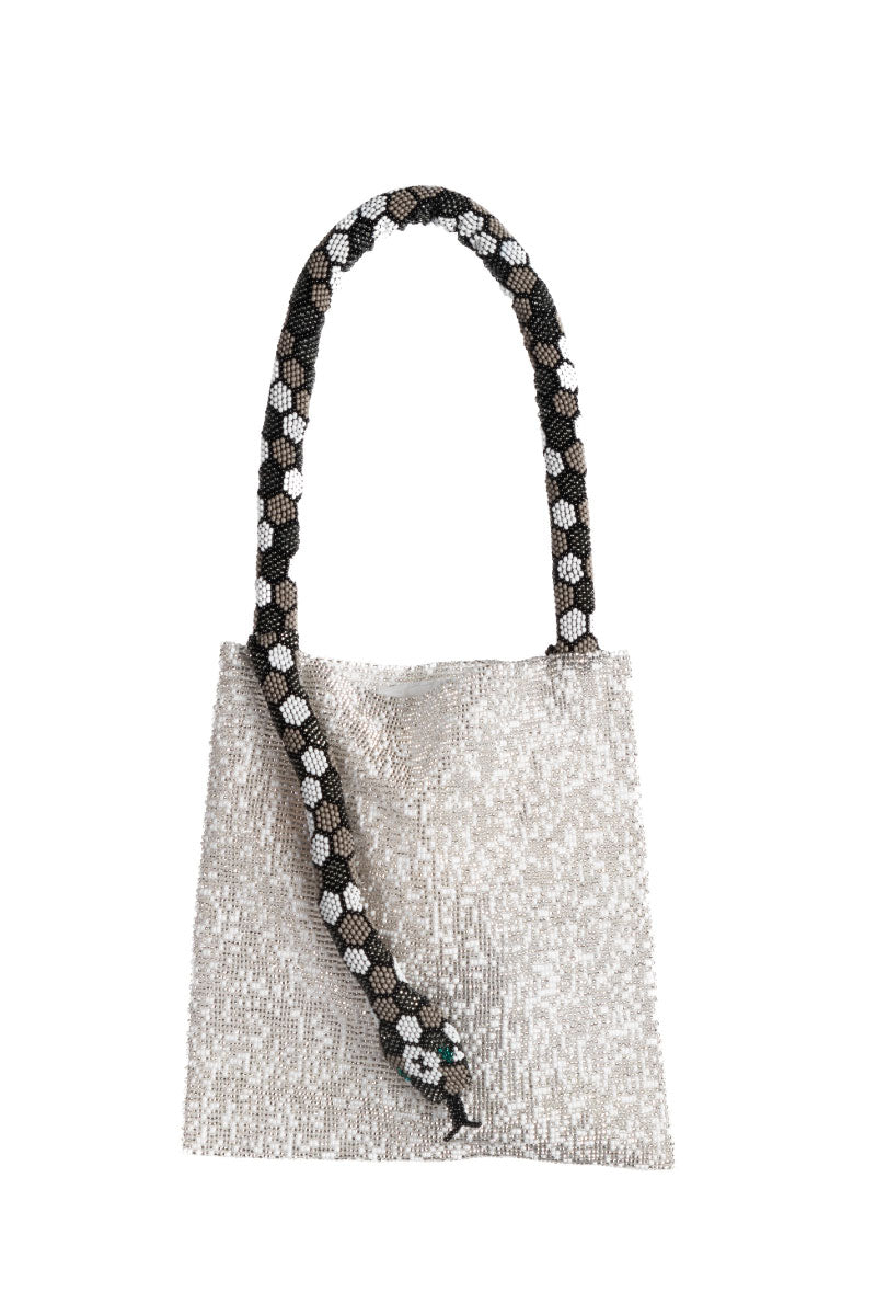 SERPENT BIG IN WHITE SILVER WITH GRAY WHITE AND BLACK - CULT MIA