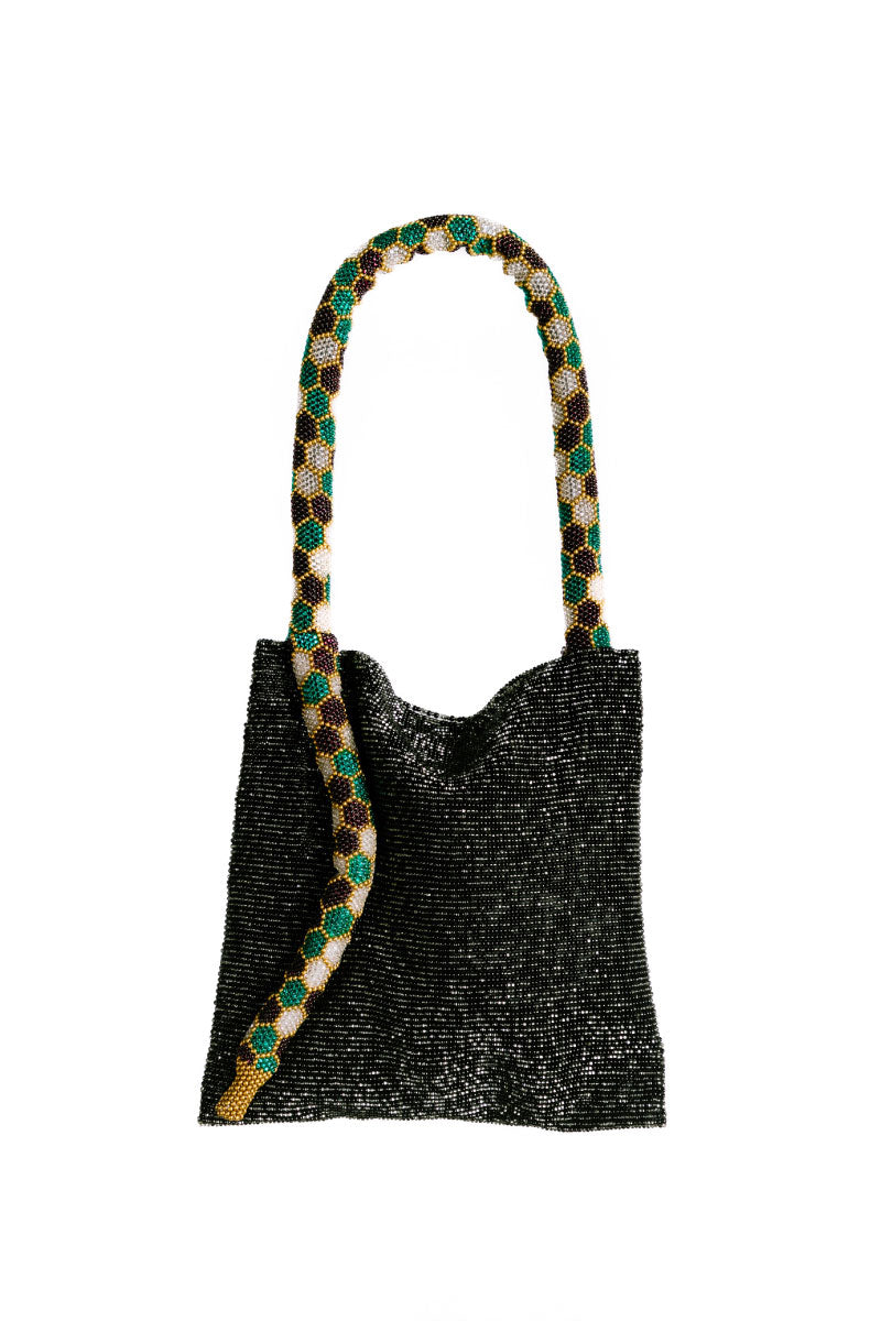 SERPENT SMALL IN BLACK GREEN SILVER PURPLE AND GOLD - CULT MIA