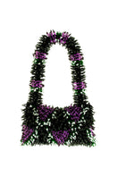 Sac de Soul Nina bag in black, white, purple, and green with top handle design, featuring a stylish and colorful look.