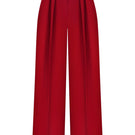 Red straight high-rise pants by NADYA DZYAK shown from the front, featuring a sleek fit and tailored waistband.