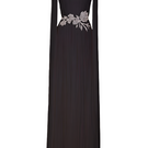 Elegant black Punch dress gown by Tarık Ediz with intricate design and flowing fabric, perfect for formal occasions.