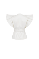 Ivory Palma blouse by ANA + MARIA, featuring a stylish top with delicate fabric and elegant design, shown on a mannequin.