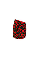 Black Poppy Pareo Mini cover-up by Verdelimon, shown from the back with lightweight fabric and floral pattern.