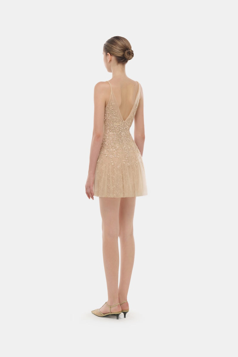 PASTEL DEEP-V MINI DRESS