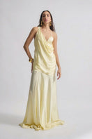 Deme by Gabriella CULT MIA X DEME maxi dress in Perla color, flowing fabric with elegant design, perfect for summer occasions.