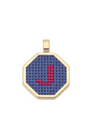 Blue personalized letter pendant necklace by Maria Frering featuring a customizable initial in elegant design.