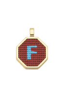 Personalised letter pendant necklace by Maria Frering featuring a brown finish and custom initial design.
