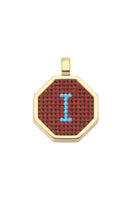 Personalised letter pendant necklace by Maria Frering featuring a brown pendant with custom initial, stylish and elegant jewelry accessory.