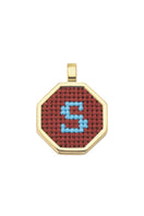 Personalised letter pendant necklace by Maria Frering featuring a brown pendant with custom initial on a delicate chain.