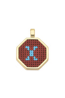 Personalised letter pendant necklace by Maria Frering featuring a brown pendant with custom initial on a delicate chain.