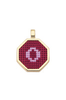 Personalised letter pendant necklace by Maria Frering featuring a red pendant with customizable initial.