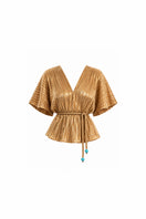 Maylé Vásquez PIMIENTA TOP in gold, stylish women’s top with a modern design, featuring elegant fabric and a flattering fit.
