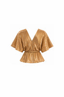 Maylé Vásquez Pimienta Top in gold, stylish women's top featuring a modern design and elegant fabric detail.