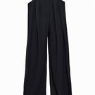 Black pinched pants by Yassmin Saleh featuring a stylish, tailored design and sleek silhouette.
