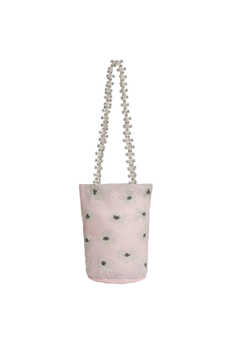 Pura Utz pink flower dream shoulder bag with floral design and soft pink fabric, stylish and lightweight for everyday use.