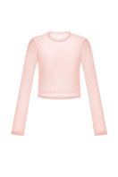 Pink long sleeves top by Montsand, lightweight fabric with a relaxed fit, ideal for casual or everyday wear.