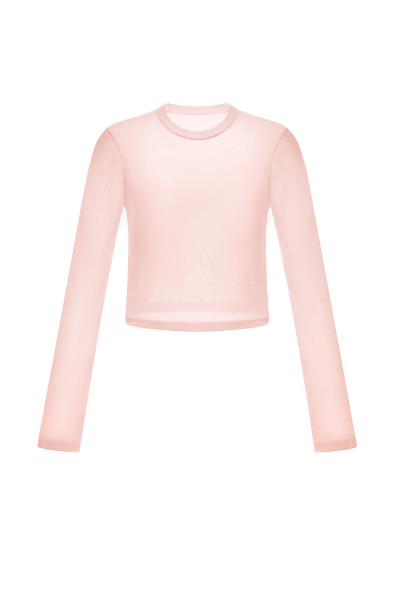 Pink long sleeves top by Montsand, lightweight fabric with a relaxed fit, ideal for casual or everyday wear.