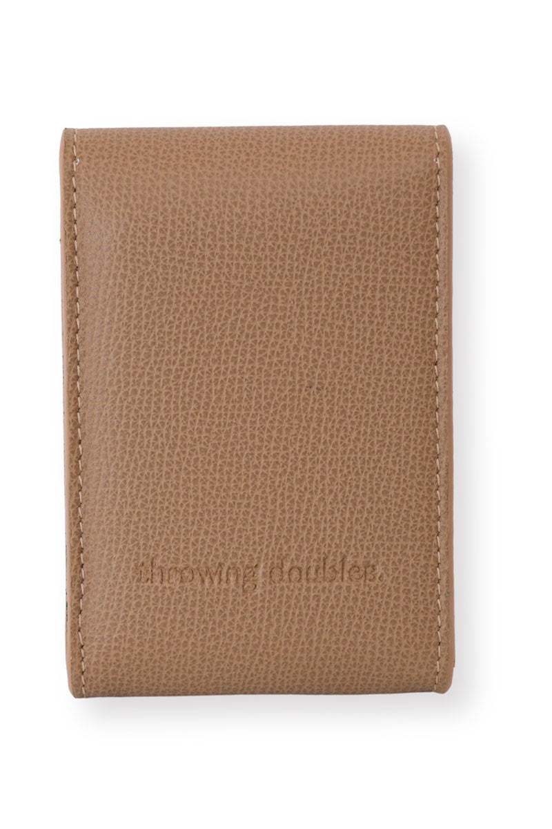 Leather playing card set in the Aspen style by Throwing Doubles, featuring a sleek leather deck and classic card design.