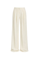 Off-white pleated trousers by Stolen Stores, stylish pants with a tailored fit and crisp pleats, perfect for casual or formal wear.