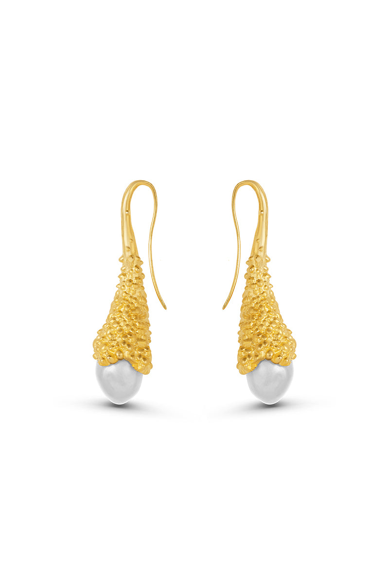 WHITE PLUNGE EARRINGS - CULT MIA
