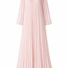 Light pink Pollen dress by Nihan Peker, elegant gown with flowing fabric and delicate design, perfect for formal occasions.
