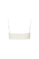 Verdelimon Pomona Bikini Top in ivory cookie color, back view showing stylish swimwear design and supportive straps.