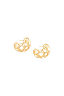 Maria Frering Pontos Golden Hoop Earrings featuring sleek, polished gold hoops with a modern design.