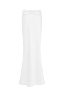 Back view of Stolen Stores Princess Maxi Skirt in off white, flowing fabric and high waist design, perfect for casual or dressy outfits.