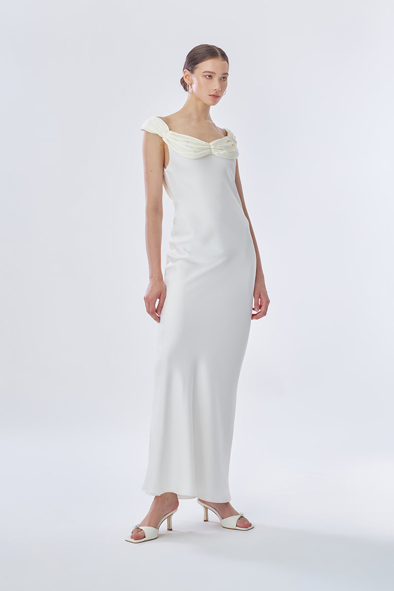 PRINCESS MAXI SLIP DRESS IN WHITE - CULT MIA