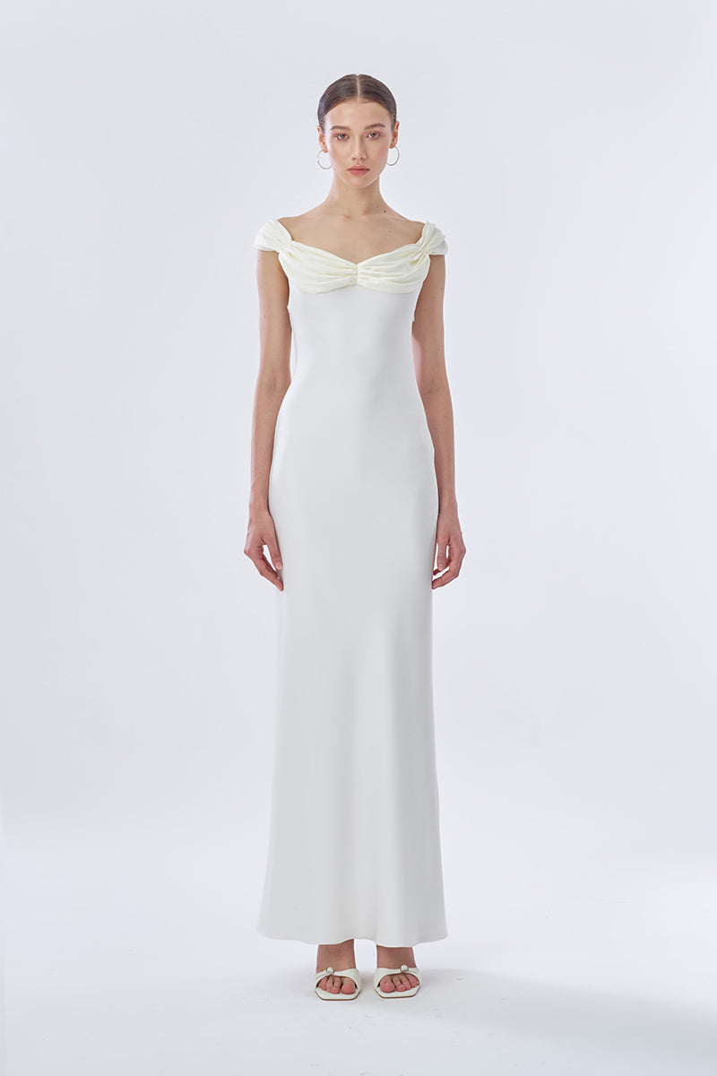 PRINCESS MAXI SLIP DRESS IN WHITE - CULT MIA