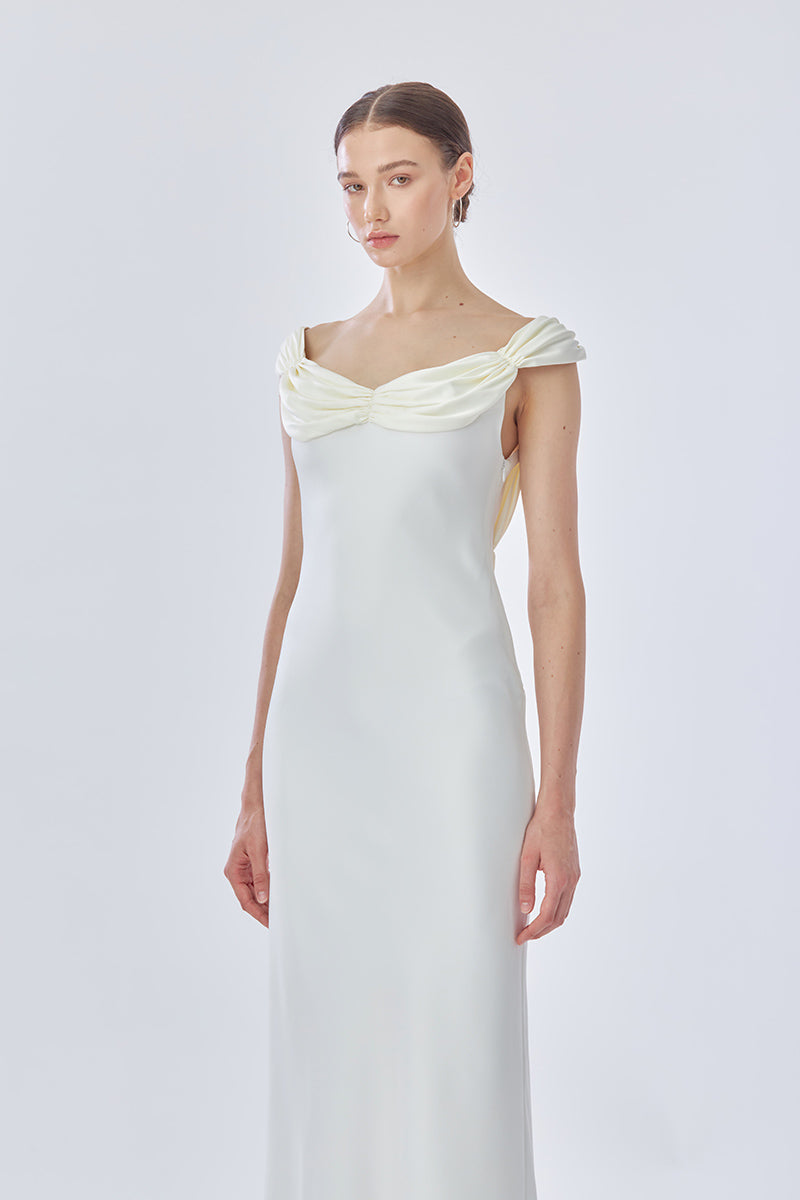 PRINCESS MAXI SLIP DRESS IN WHITE - CULT MIA