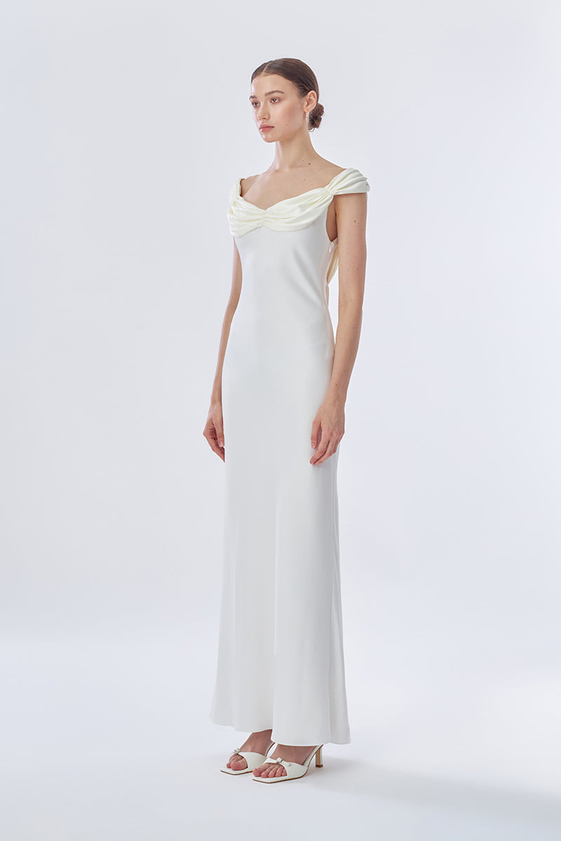 PRINCESS MAXI SLIP DRESS IN WHITE - CULT MIA